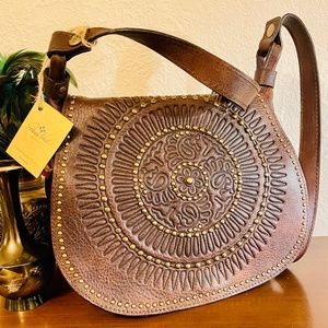 EUC Patricia Nash "Luciana" Leather Saddlebag/Crossbody Bag/Shoulder Bag